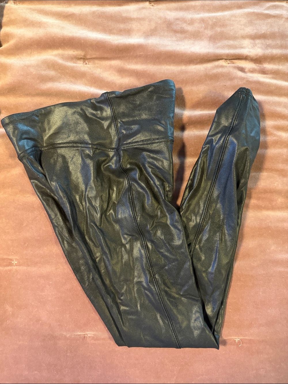 SPANX Black Faux Leather Jeggings — Sleek High-Rise Skinny Fit